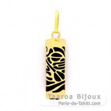 18K Gold Pendant and Black Agate - 17 mm - Piroguier