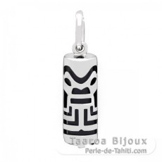 Silver and Black Agate Tiki - 15 mm - Abundance