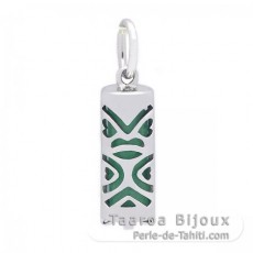 Silver and Aventurine Tiki - 15 mm - Luck