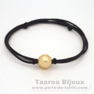 Waxed Cotton Necklace and 1 Australian Pearl Semi-Baroque C 11.3 mm