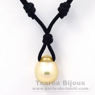 Waxed Cotton Necklace and 1 Australian Pearl Semi-Baroque C 12.1 mm