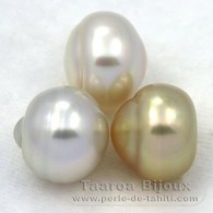 Lot of 3 Australian Pearls Ringed C from 13 to 13.9 mm