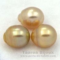 Lot of 3 Australian Pearls Semi-Baroque C from 11.7 to 12.2 mm
