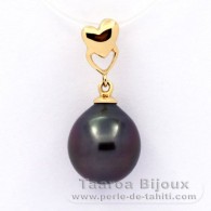 18K solid Gold Pendant and 1 Tahitian Pearl Semi-Baroque A 10.4 mm