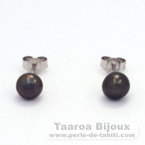 Rhodiated Sterling Silver Earrings and 2 Tahitian Keishis
