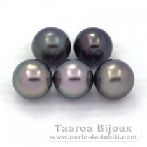 Lot of 5 Tahitian Pearls Round C 8.4 mm