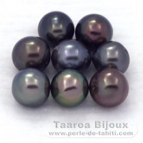 Lot of 8 Tahitian Pearls Semi-Baroque D from 8 to 8.4 mm