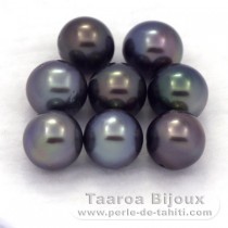 Lot of 8 Tahitian Pearls Semi-Baroque C/D from 8 to 8.4 mm