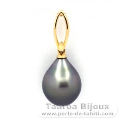 18K solid Gold Pendant and 1 Tahitian Pearl Semi-Baroque A 11.7 mm