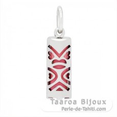 Silver and Pink Agate Tiki - 15 mm - Luck