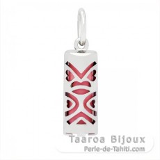 Silver and Pink Agate Tiki - 15 mm - Luck