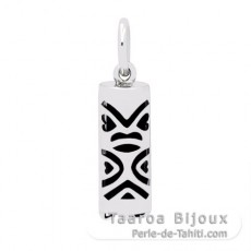 Silver and Black Agate Tiki - 15 mm - Luck
