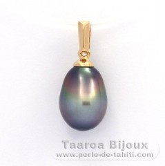 18K solid Gold Pendant and 1 Tahitian Pearl Semi-Baroque B 8.2 mm