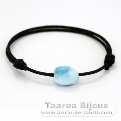 Cotton Bracelet and 1 Larimar - 13 x 10.5 x 9 mm - 2 gr