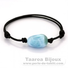 Cotton Bracelet and 1 Larimar - 19 x 12 x 11 mm - 4.1 gr