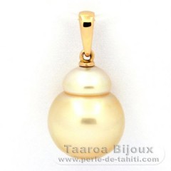 18K solid Gold Pendant and 1 Australian Pearl Baroque B 12 mm