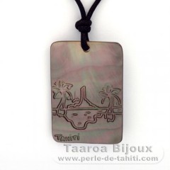 Mother-of-Pearl Pendant and Cotton Necklace