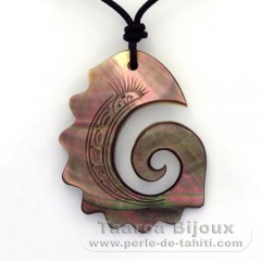 Mother-of-Pearl Pendant and Leather Necklace