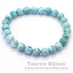 Bracelet of 25 Larimar Beads - 15 cm - 13 gr
