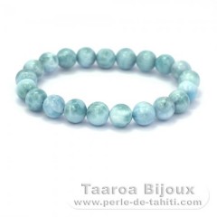 Bracelet of 20 Larimar Beads - 16 cm - 26 gr