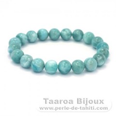 Bracelet of 20 Larimar Beads - 15.5 cm - 26 gr