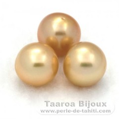 Lot of 3 Australian Pearls Near-Round C from 8.5 to 8.8 mm