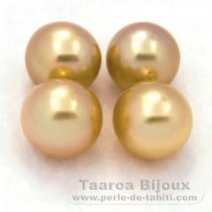 Lot of 4 Australian Pearls Near-Round C from 8.8 to 9.4 mm