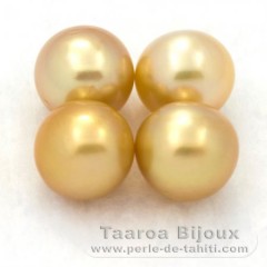Lot of 4 Australian Pearls Near-Round C from 8.5 to 8.9 mm