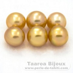 Lot of 6 Australian Pearls Near-Round C from 8.5 to 8.8 mm