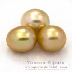 Lot of 3 Australian Pearls Semi-Baroque A+ from 12.5 to 12.6 mm