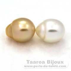 Lot of 2 Australian Pearls Semi-Baroque AA 12.1 mm