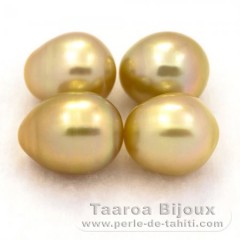 Lot of 4 Australian Pearls Semi-Baroque C from 11.1 to 11.2 mm