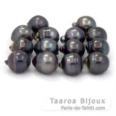 Lot of 14 Tahitian Pearls Ringed D from 12.5  12.9 mm