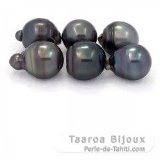 Lot of 6 Tahitian Pearls Baroque D from 14  14.9 mm