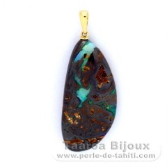 18K Solid Gold Pendant and 1 Australian Boulder Opal - 40 carats