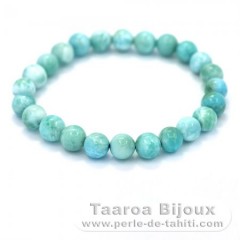 Bracelet of 24 Larimar Beads - 15 cm - 12.4 gr