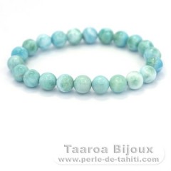 Bracelet of 22 Larimar Beads - 16 cm - 17.8 gr