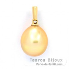 18K solid Gold Pendant and 1 Australian Pearl Semi-Baroque B 12.2 mm