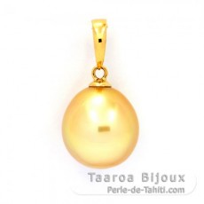 18K solid Gold Pendant and 1 Australian Pearl Semi-Baroque B 10.3 mm