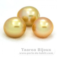 Lot of 3 Australian Pearls Semi-Baroque A+ from 12.1 to 12.3 mm