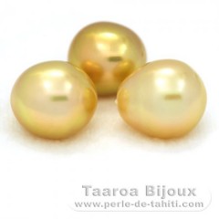Lot of 3 Australian Pearls Semi-Baroque A+ from 11.7 to 11.9 mm