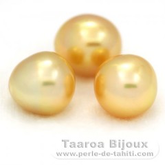 Lot of 3 Australian Pearls Semi-Baroque A+ from 11.1 to 11.2 mm