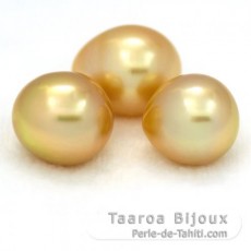 Lot of 3 Australian Pearls Semi-Baroque A+ from 11.1 to 11.4 mm