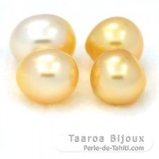 Lot of 4 Australian Pearls Semi-Baroque A+ from 9 to 9.4 mm