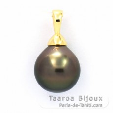 18K solid Gold Pendant and 1 Tahitian Pearl Semi-Baroque A 10.3 mm