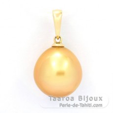 18K solid Gold Pendant and 1 Australian Pearl Semi-Baroque B 12.1 mm