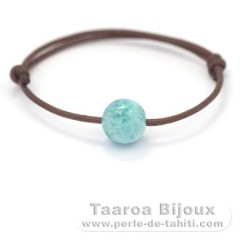 Cotton Bracelet and 1 Larimar - 11.4 mm - 2.6 gr