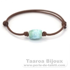 Cotton Bracelet and 1 Larimar - 12 x 9 mm - 2.3 gr