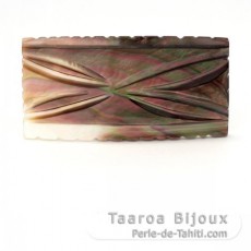 Tahitian mother-of-pearl rectangle shape - 58 x 29 mm