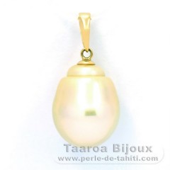 18K solid Gold Pendant and 1 Australian Pearl Baroque B 11.6 mm